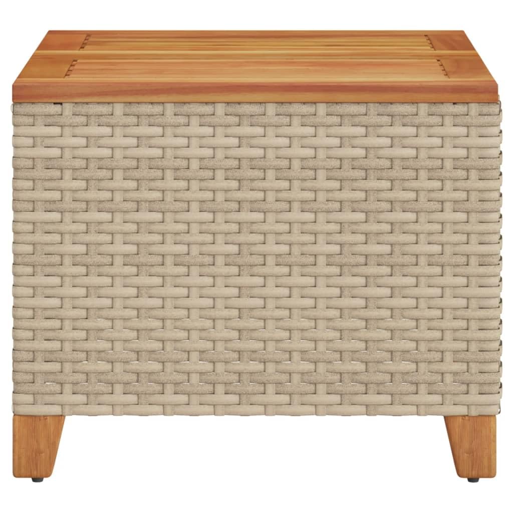 Foto 5 | Mesa De Patio Vidaxl Beige/marrón De Poliratán Y Madera De Acacia - Venta Internacional.