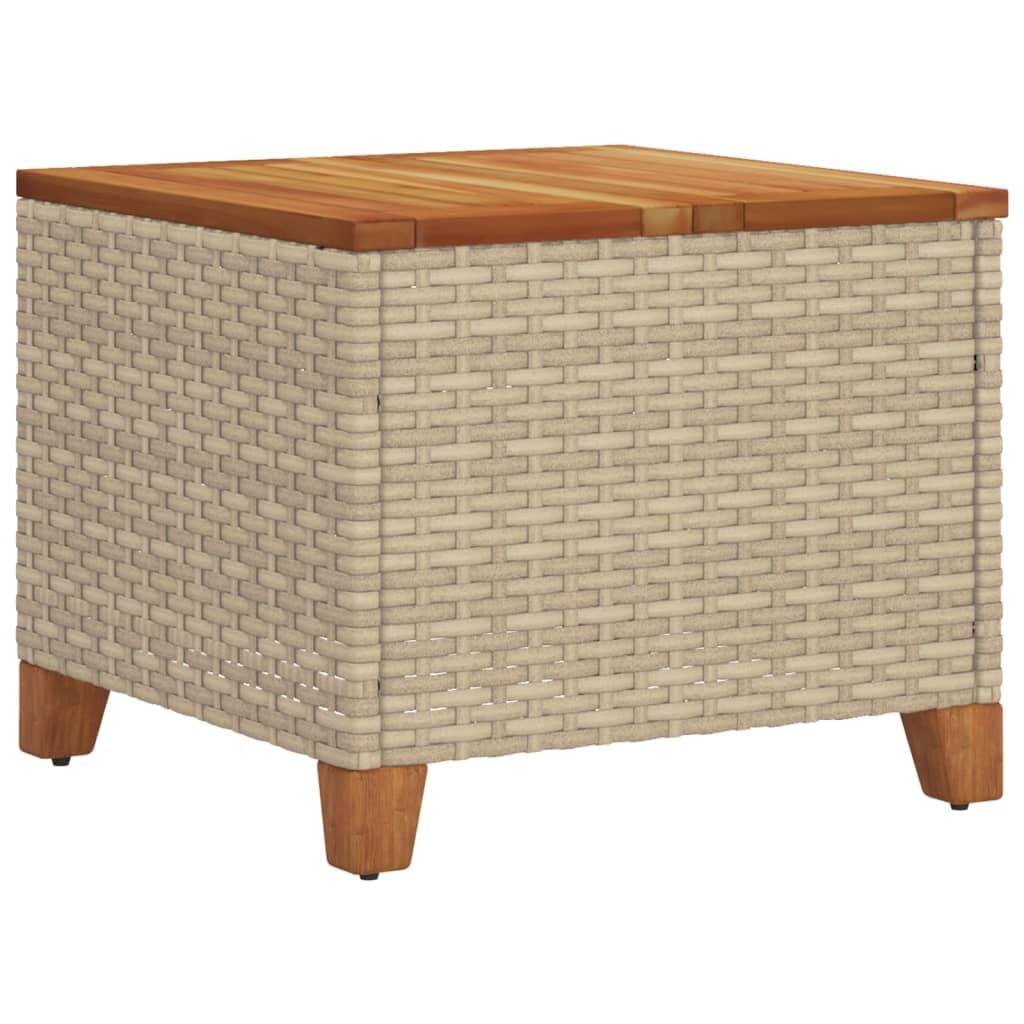 Foto 7 | Mesa De Patio Vidaxl Beige/marrón De Poliratán Y Madera De Acacia - Venta Internacional.
