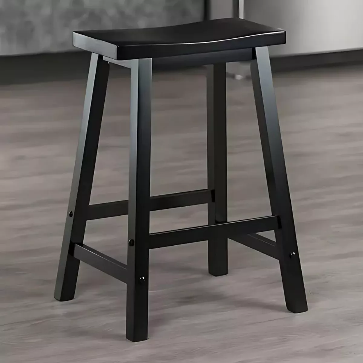 Taburete Ergonomico Negro Cocina Bar, Estilo Minimalista