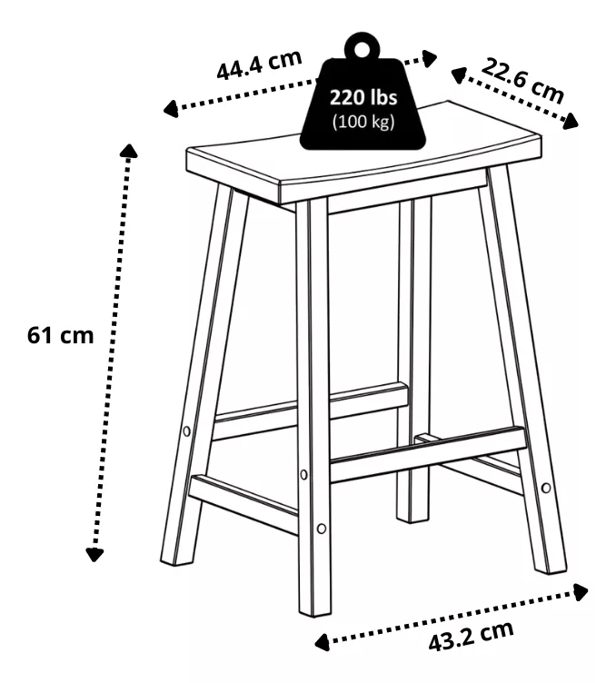 Foto 4 pulgar | Taburete Ergonomico Negro Cocina Bar, Estilo Minimalista