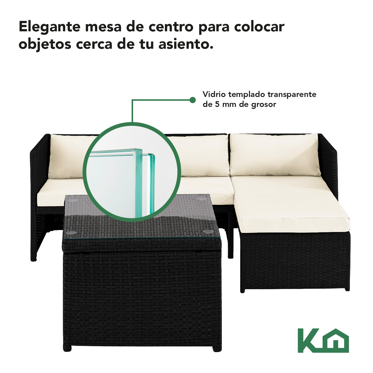 Foto 7 pulgar | Sala Exterior Esquinera Izquierda Mueble Jardín Ratan Sofa