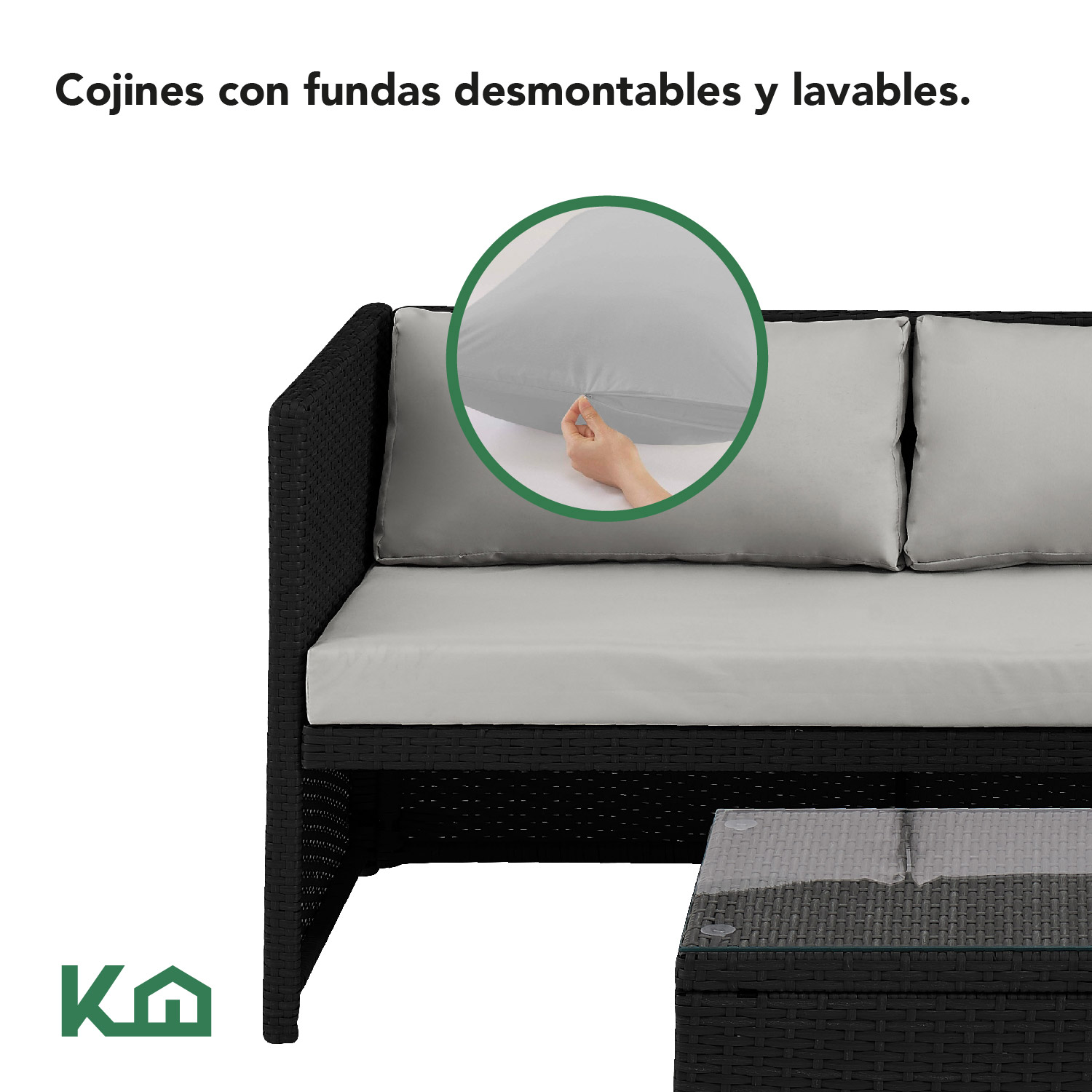 Foto 4 | Sala Exterior Esquinera Izquierda Mueble Jardín Ratan Sofa