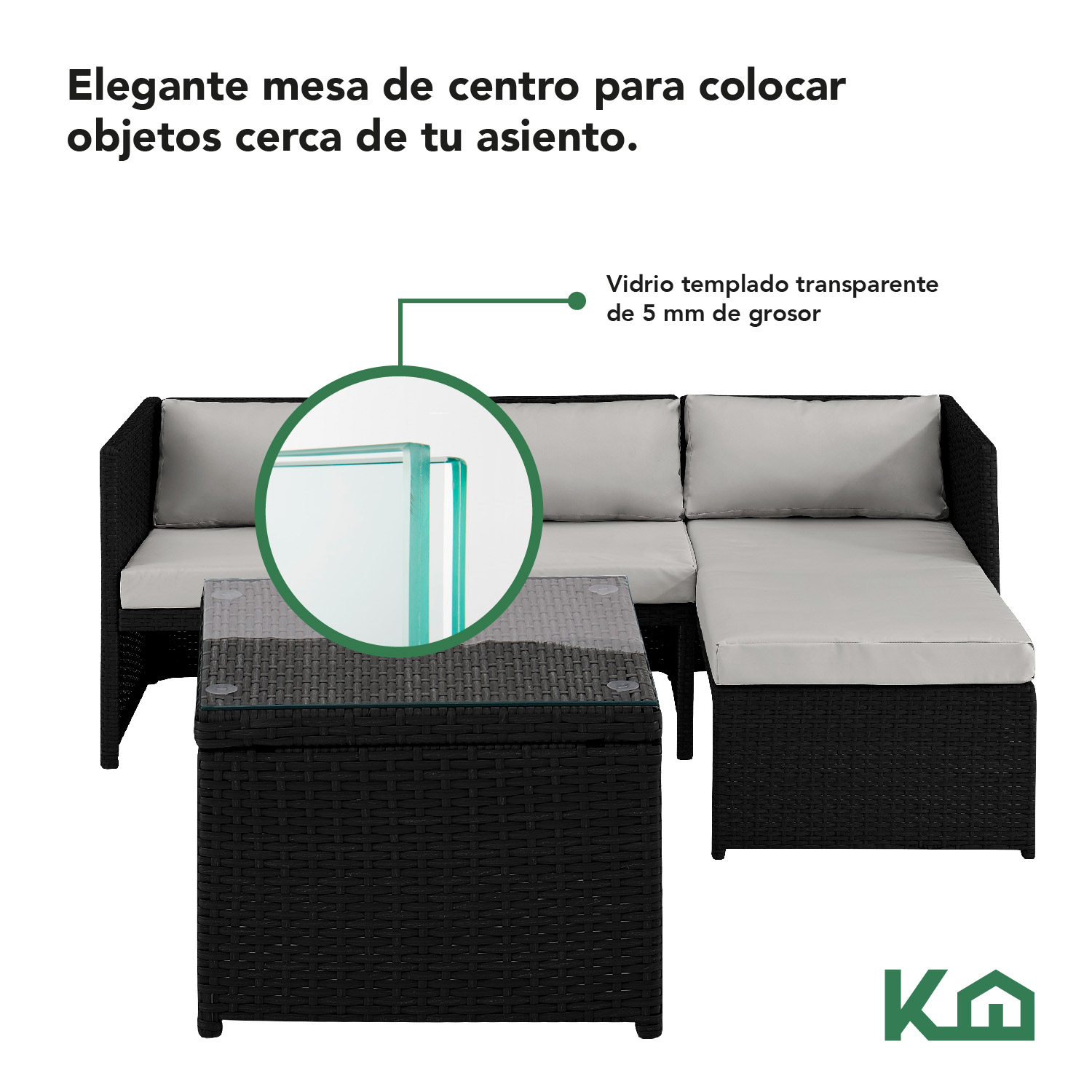 Foto 7 pulgar | Sala Exterior Esquinera Izquierda Mueble Jardín Ratan Sofa