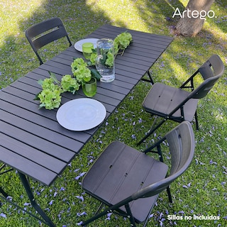 Foto 5 | Mesa Plegable Artego Rectangular de Madera Plástica HDPE para Terraza y Jardín