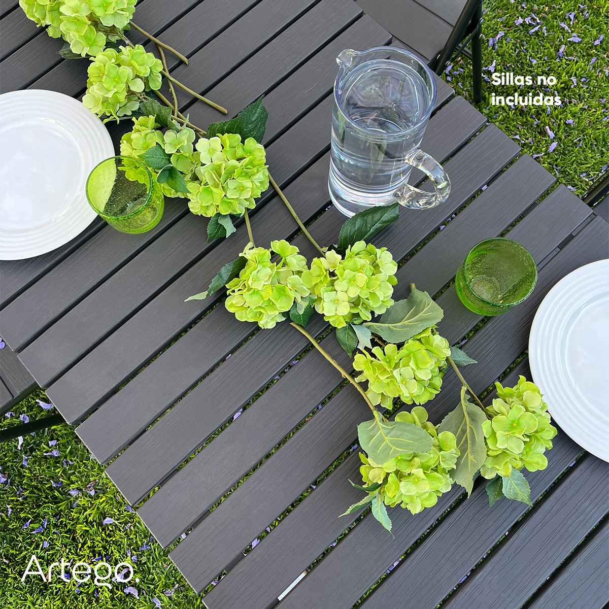 Foto 7 | Mesa Plegable Artego Rectangular de Madera Plástica HDPE para Terraza y Jardín