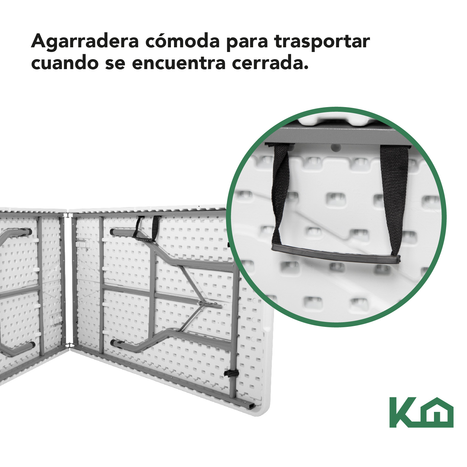 Foto 4 | Mesa Plegable Kingshouse Portátil color Blanco 2 Piezas