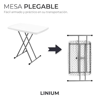 Foto 2 | Mesa Linium Indiviudual Plegable 3 Niveles Altura Ajustable Blanco