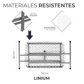 Foto 4 | Mesa Linium Indiviudual Plegable 3 Niveles Altura Ajustable Blanco