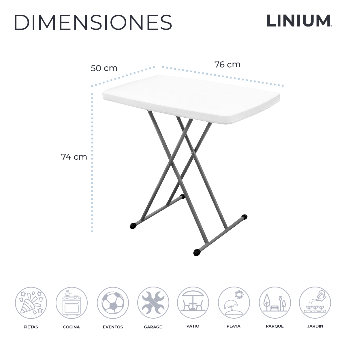 Foto 6 pulgar | Mesa Linium Indiviudual Plegable 3 Niveles Altura Ajustable Blanco