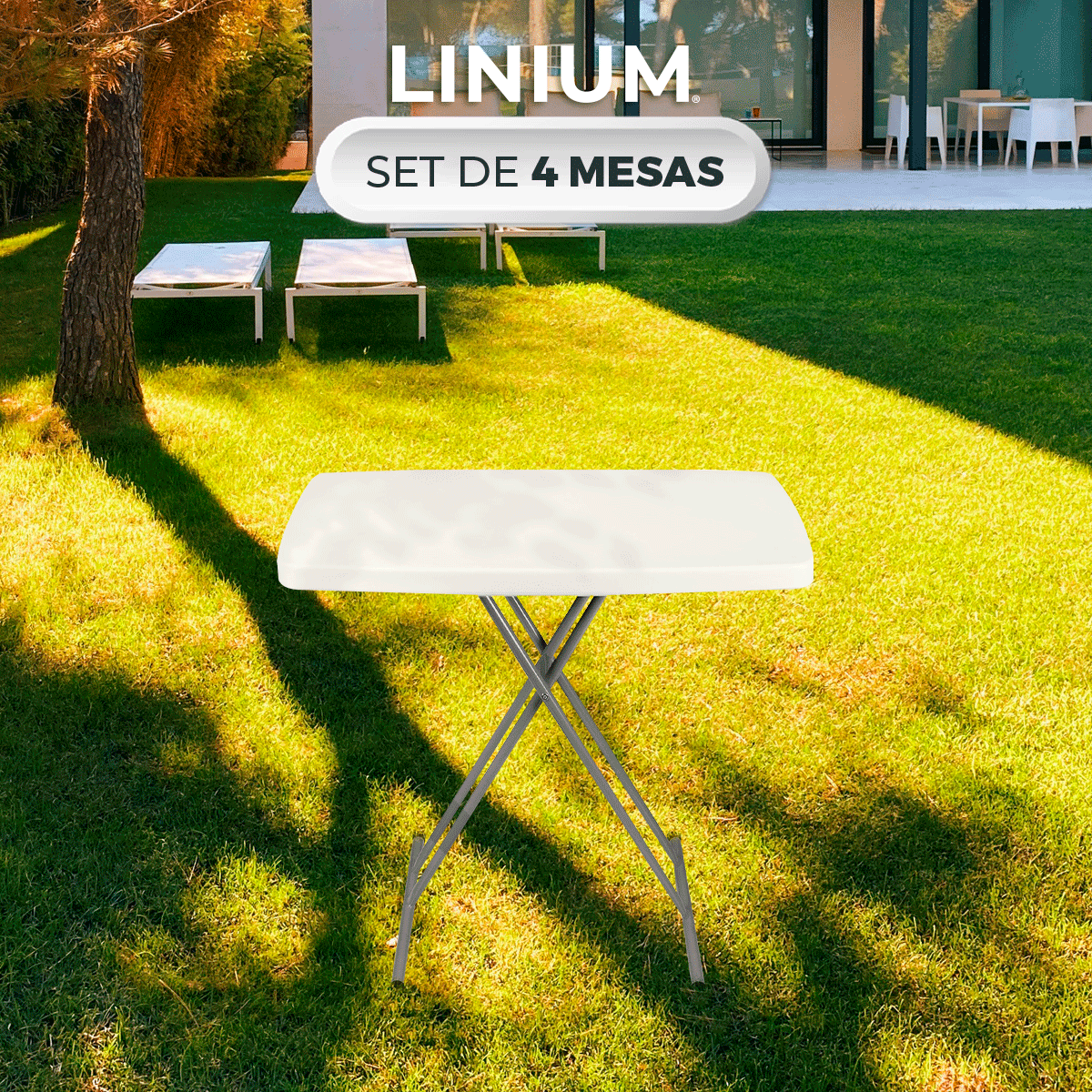 Foto 9 pulgar | Set de 4 Mesas Linium Indiviudual Plegable Blanco