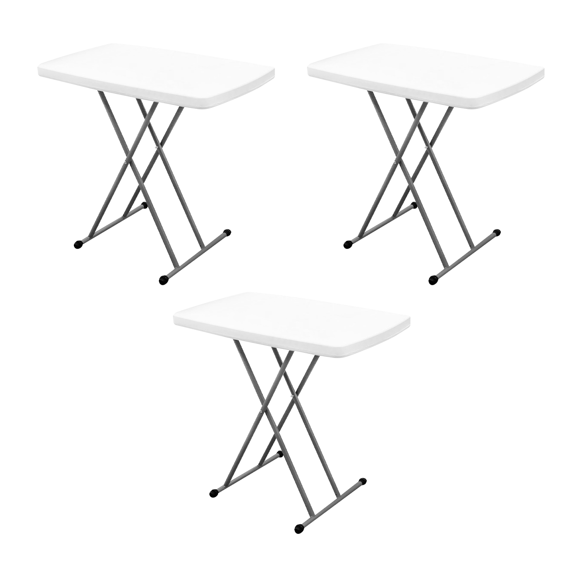 Set de 3 Mesas Individual Linium Plegable Blanco