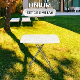 Foto 7 | Set de 3 Mesas Individual Linium Plegable Blanco