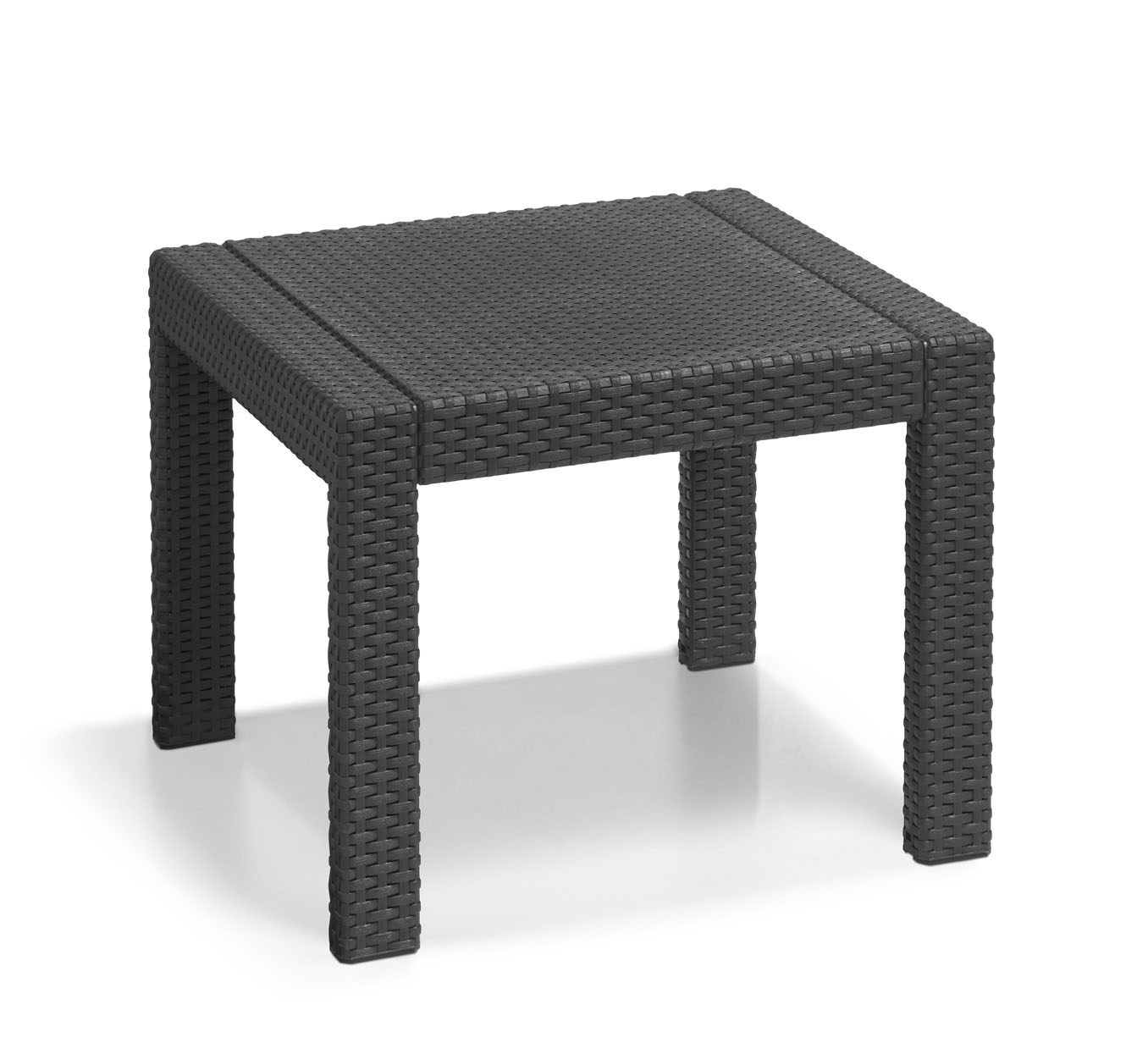 Foto 1 | Mesa Victoria Textura Ratan Color Gris Grafito De 59 Cm De Cada Lado Y 43 Cm De Altura