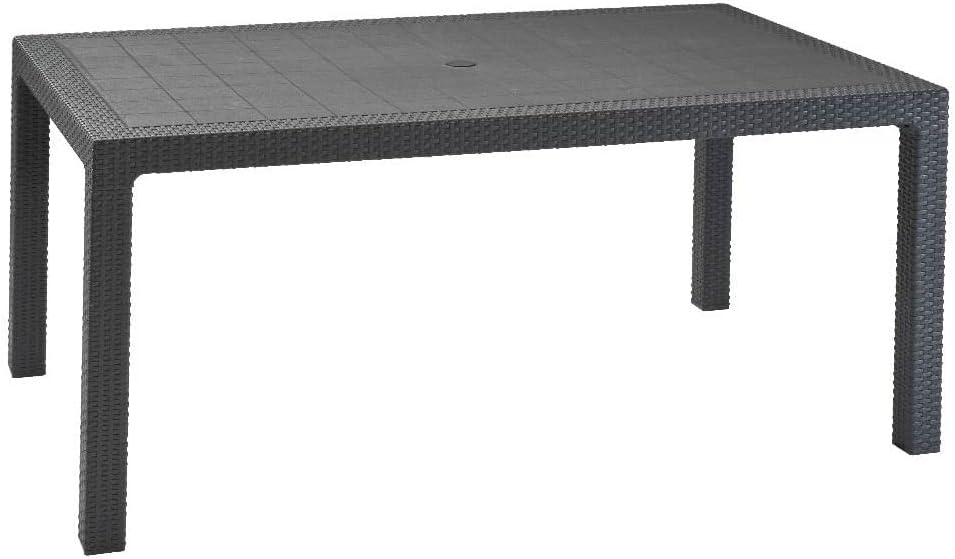 Mesa De Comedor De Jardin Melody Color Gris Grafito 6 Personas