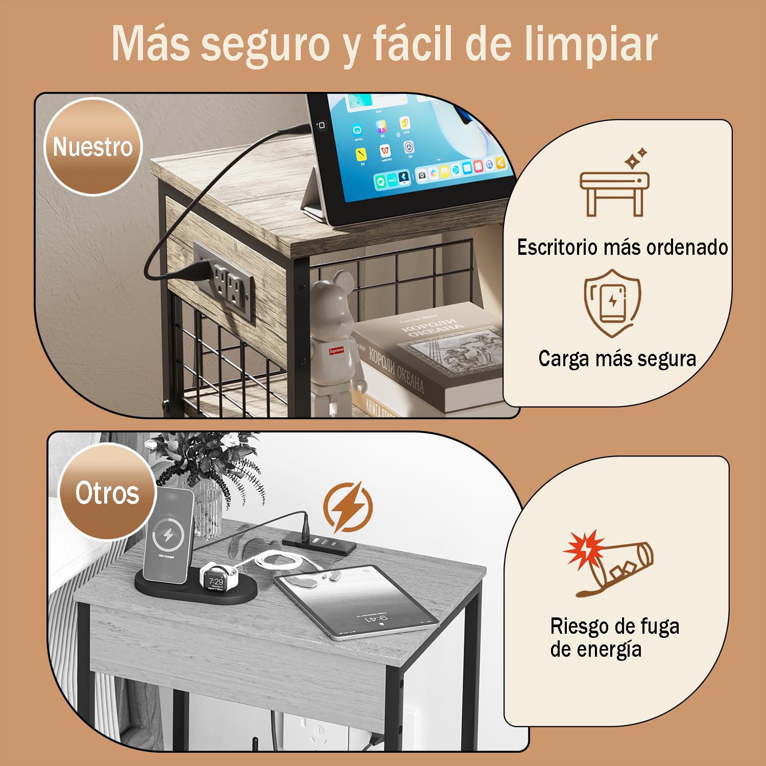 Foto 5 | Mesa Furniturer Onille Marrón