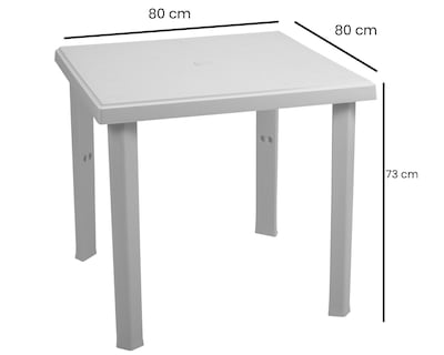 Foto 2 | Mesa De Plástico Polycar Modelo México Color Blanca Cuadrada Desarmable