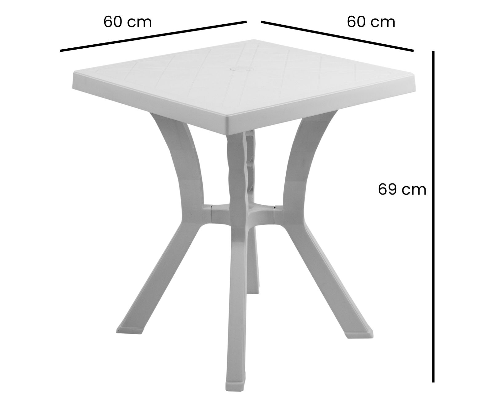 Foto 3 pulgar | Mesa Mediana De Plástico Duro Polycar Modelo Palermo  Color Blanca Cuadrada