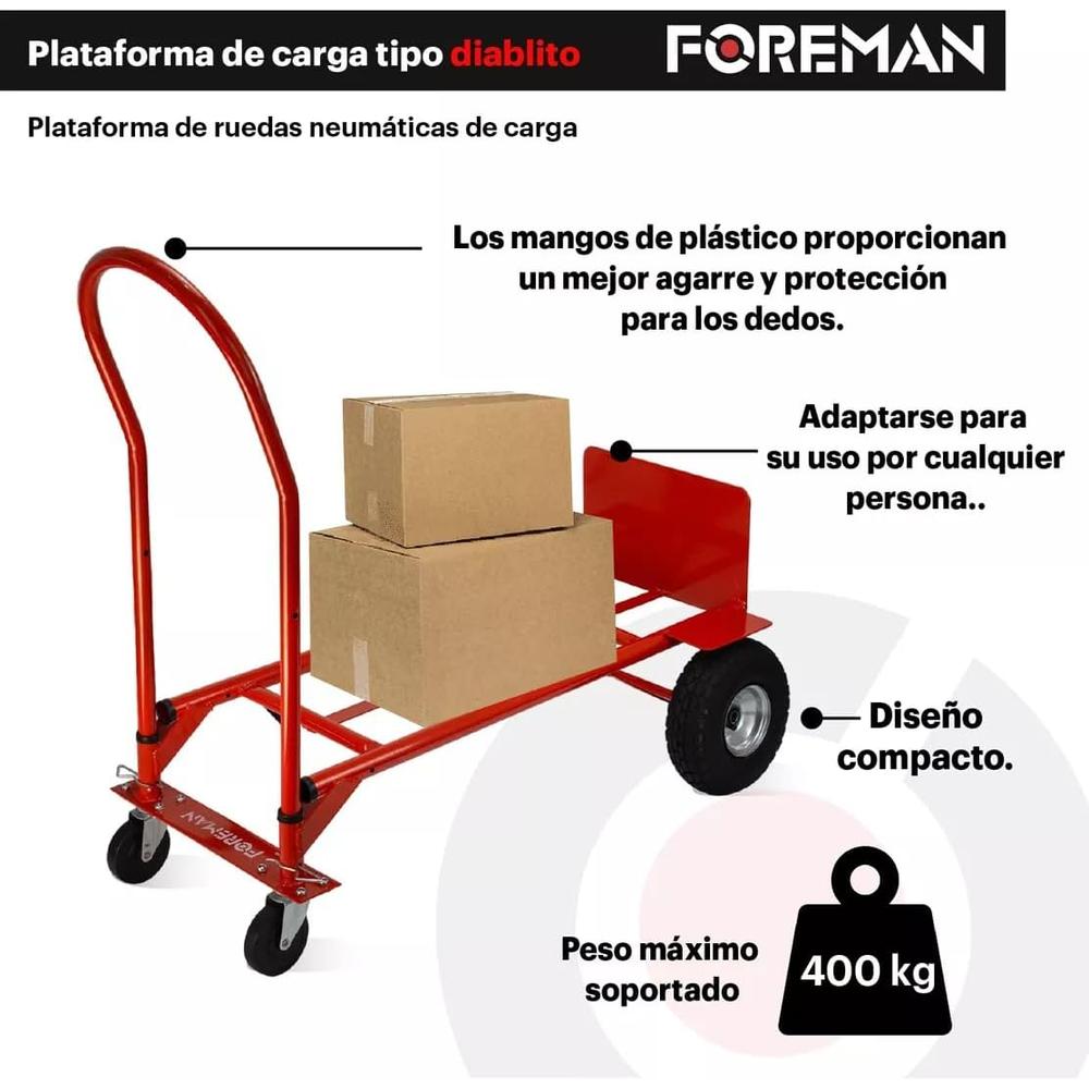 Foto 4 pulgar | Diablito Carga Foreman Plegable 400kg Plataforma Carga