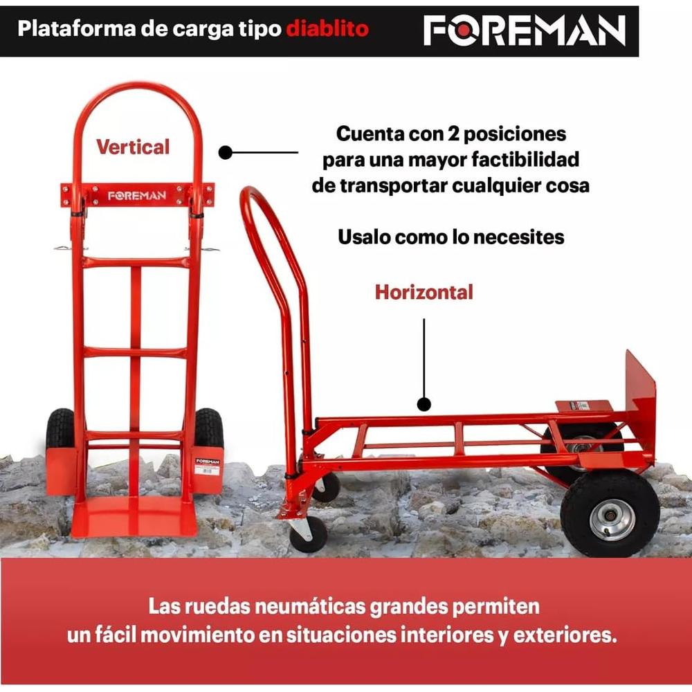 Foto 5 pulgar | Diablito Carga Foreman Plegable 400kg Plataforma Carga