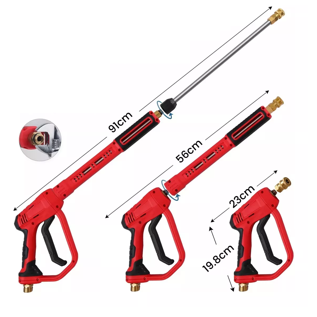 Foto 3 pulgar | Kit Pistola Para Hidrolavadora Con Lanza De Extensión Y Boquillas Eo Safe Imports Esi-17876 Rojo