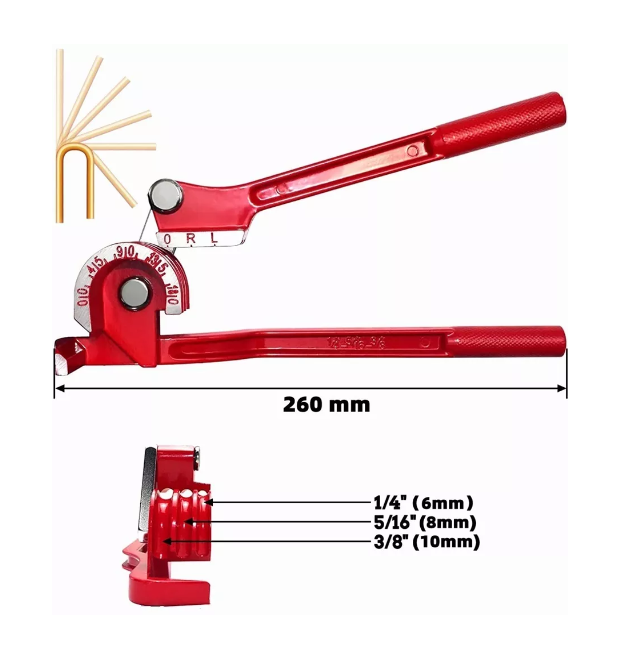 Foto 3 pulgar | Dobladora de Tubos Cobre Aluminio 6/8/10 mm + 3 Destornilladores