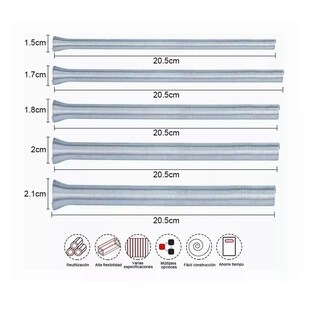 Foto 2 | Dobladores de Tubo Resorte 5 Medidas 1/4 5/16 3/8 1/2 5/8 Eo Safe Imports Esi-13327 Plateado