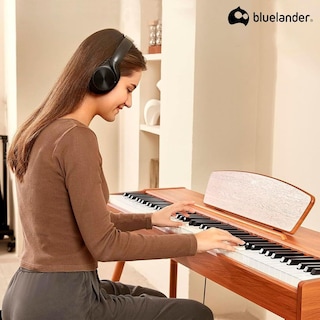 Foto 5 | Piano Musical De 88 Teclas Con Mecanismo De Martillo Ponderado Bluelander Café Con Banco