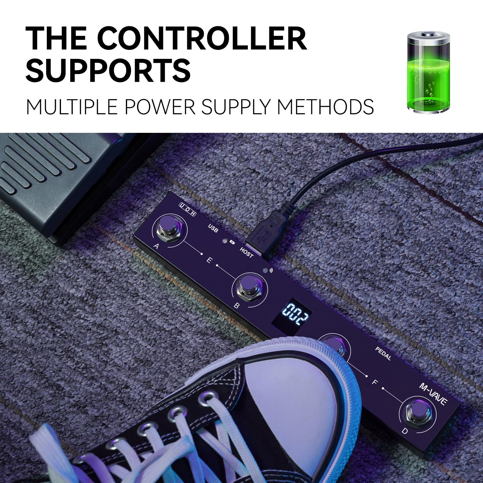 Foto 7 | Controlador De Pie Inalámbrico Page Turner Pedal Midi M-vave Chocolate Plus - Venta Internacional.
