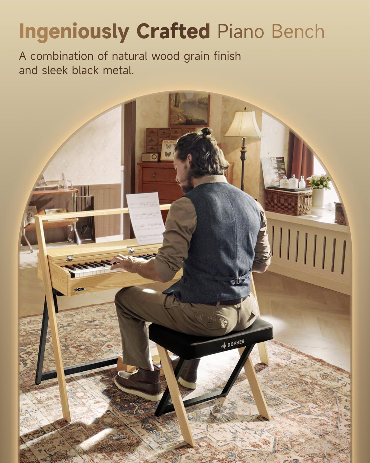 Foto 2 | Taburete Con Teclado Estilo Doméstico Donner Dkb-300 Piano Bench - Venta Internacional.