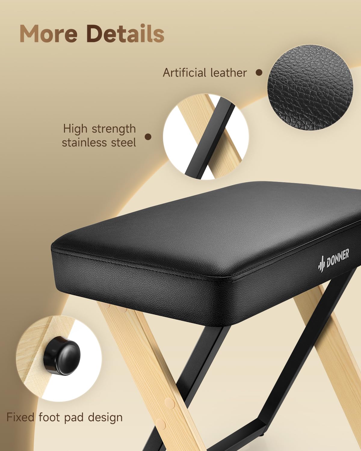 Foto 5 | Taburete Con Teclado Estilo Doméstico Donner Dkb-300 Piano Bench - Venta Internacional.
