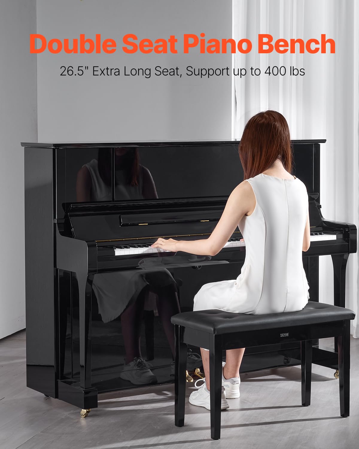 Foto 2 | Teclado Piano Bench Vevor Duet Con Cojín Acolchado De Alta Densidad - Venta Internacional.