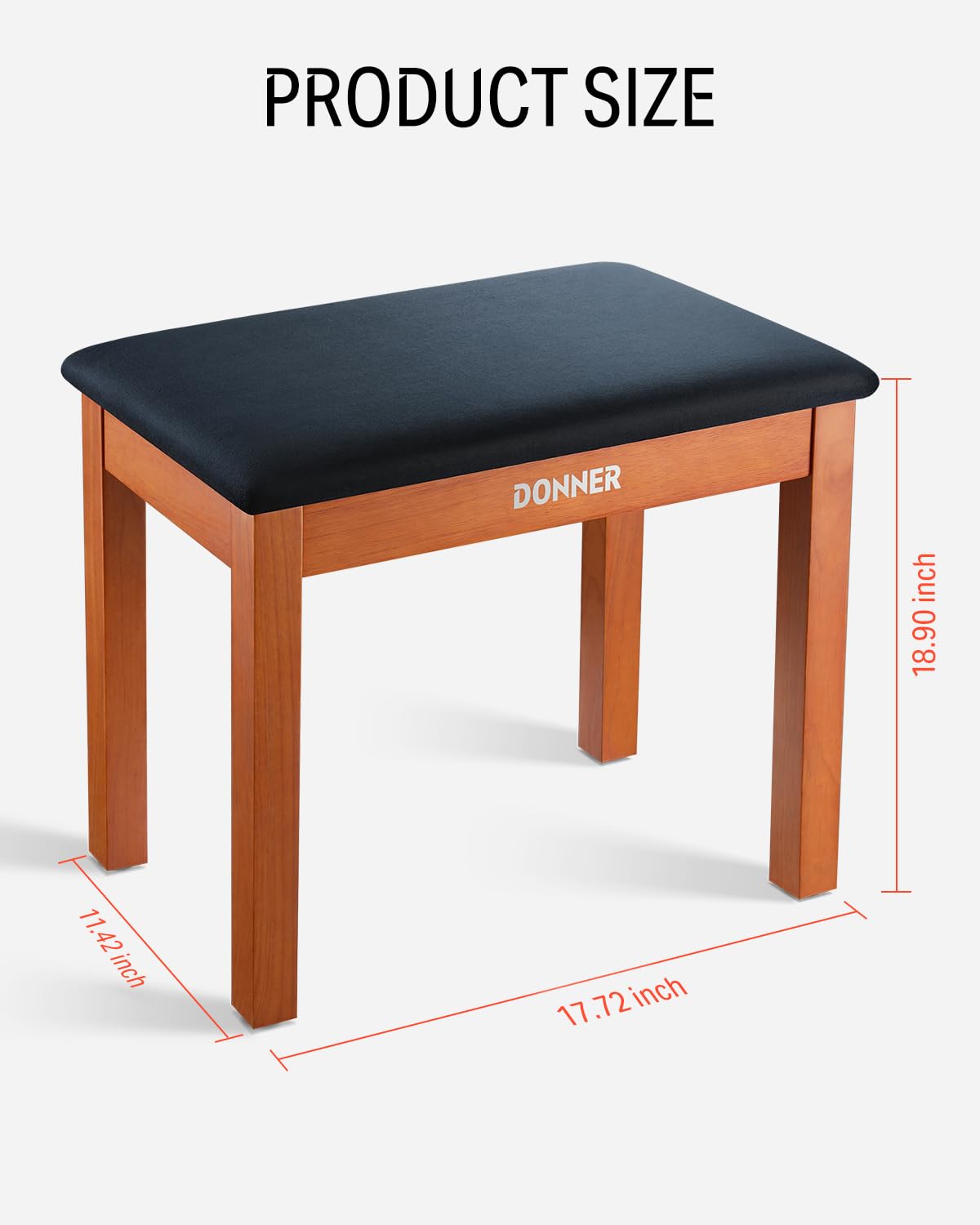 Foto 5 pulgar | Banco Para Piano Donner Con Almacenamiento Y Teclado De Madera Maciza Con Cojín - Venta Internacional.
