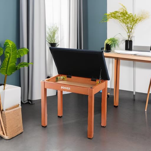 Foto 6 pulgar | Banco Para Piano Donner Con Almacenamiento Y Teclado De Madera Maciza Con Cojín - Venta Internacional.