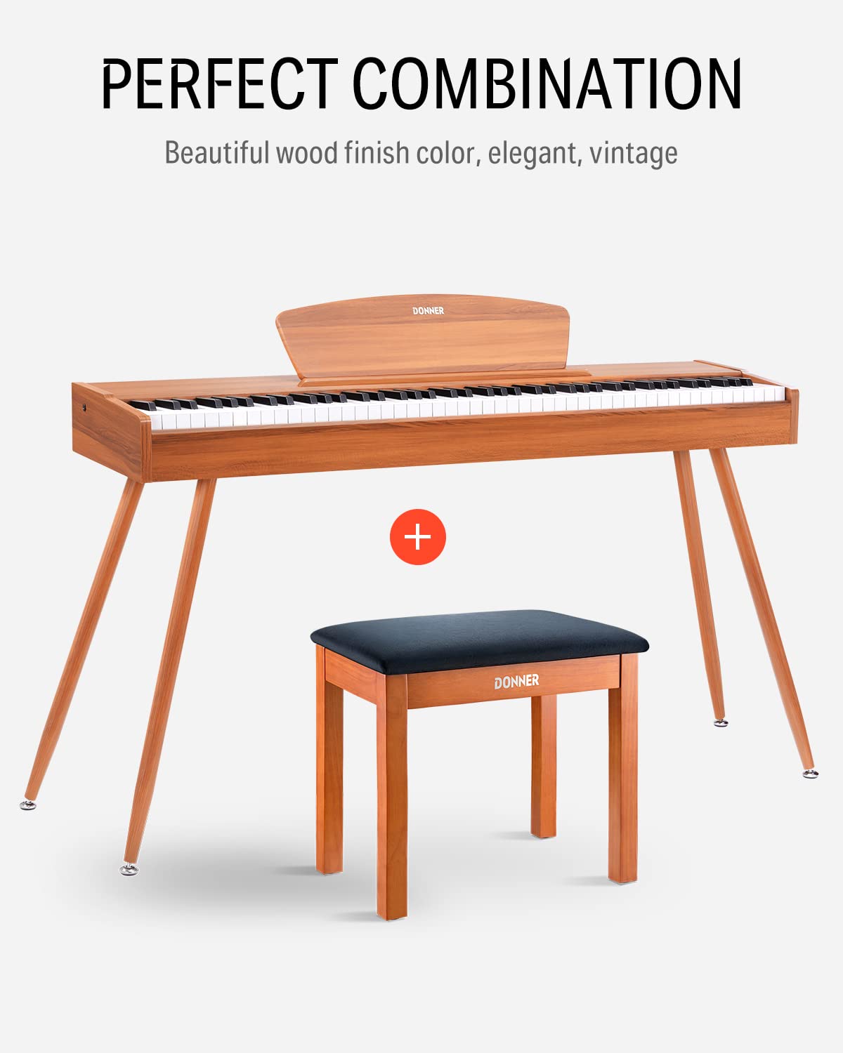 Foto 7 pulgar | Banco Para Piano Donner Con Almacenamiento Y Teclado De Madera Maciza Con Cojín - Venta Internacional.