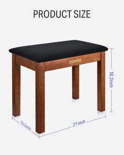 Foto 4 | Banco Para Piano Donner Dkb-10 Con Almacenamiento De Madera Maciza, Color Marrón - Venta Internacional.