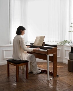 Foto 6 | Banco Para Piano Donner Dkb-10 Con Almacenamiento De Madera Maciza, Color Marrón - Venta Internacional.