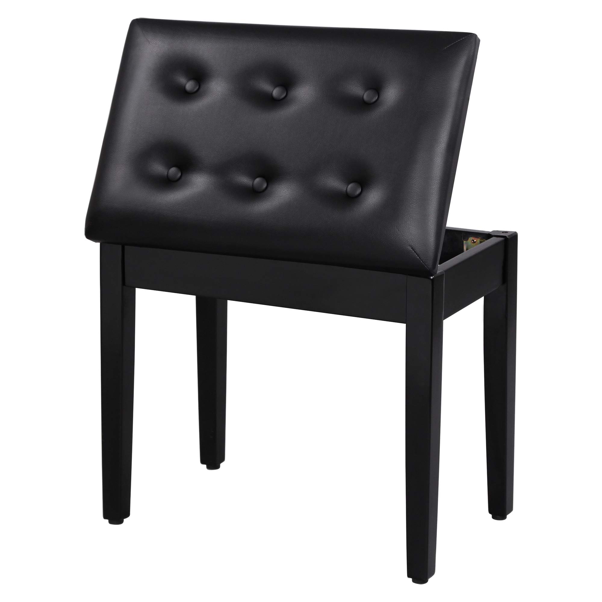 Foto 1 | Banco De Piano Songmics, Cojín Acolchado Con Almacenamiento Negro Ulpb55h - Venta Internacional.