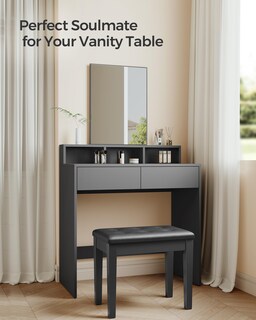 Foto 4 | Banco De Piano Songmics, Cojín Acolchado Con Almacenamiento Negro Ulpb55h - Venta Internacional.