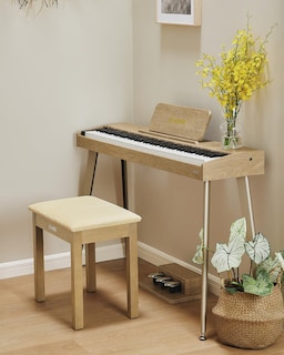 Foto 2 | Banco Para Piano Donner Con Almacenamiento, Madera Maciza, Color Madera Clara - Venta Internacional.