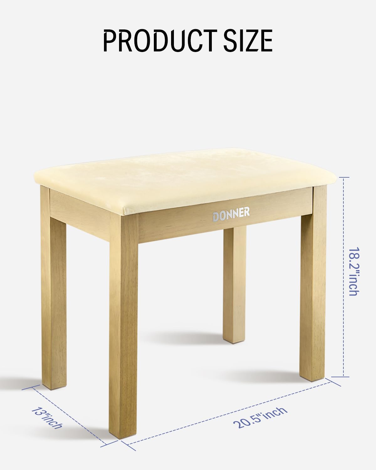Foto 5 | Banco Para Piano Donner Con Almacenamiento, Madera Maciza, Color Madera Clara - Venta Internacional.