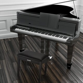 Foto 7 | Banco Para Piano Donner Con Almacenamiento De Madera Maciza Negra - Venta Internacional.
