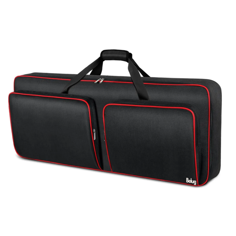 Foto 2 pulgar | Funda Para Teclado 49 Teclas Bolsa Para Piano Con Bolsillos Belug, Negro Líneas Rojas