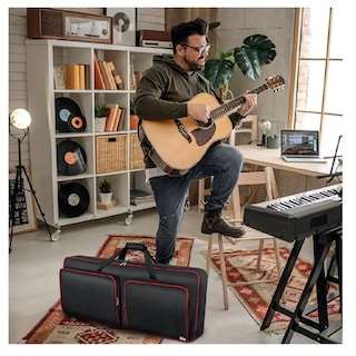 Foto 2 | Funda Para Teclado 49 Teclas Bolsa Para Piano Con Bolsillos Belug, Negro Líneas Rojas