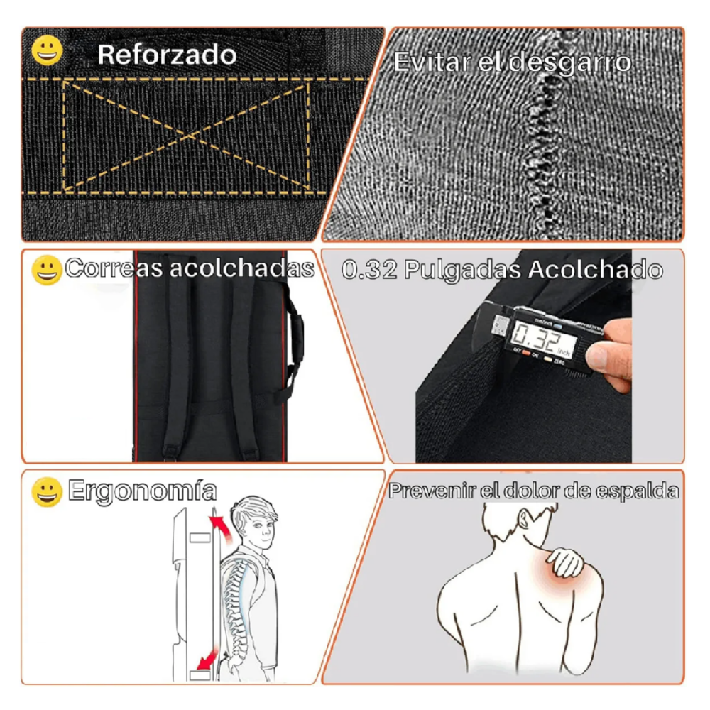 Foto 5 | Funda Para Teclado 49 Teclas Bolsa Para Piano Con Bolsillos Belug, Negro Líneas Rojas