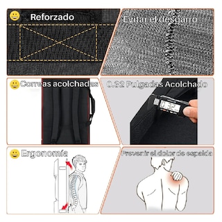 Foto 5 | Funda Para Teclado 49 Teclas Bolsa Para Piano Con Bolsillos Belug, Negro Líneas Rojas
