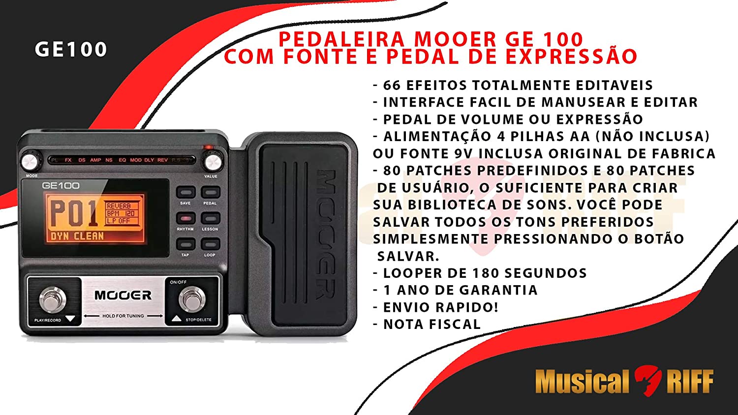 Foto 6 pulgar | Venta Internacional-Pedal Moeer Ge100 de Efecto color Negro