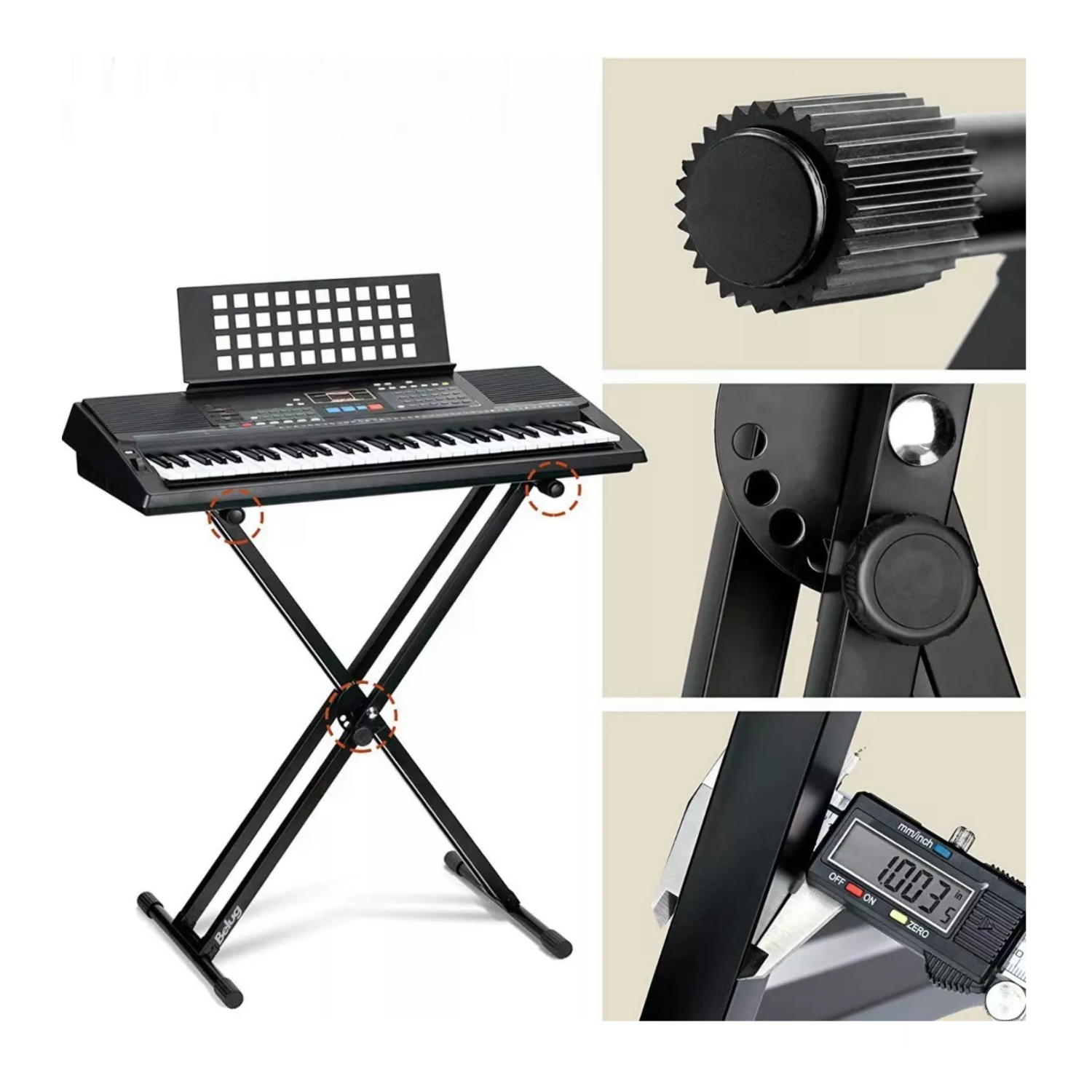 Foto 4 pulgar | Soporte Stand Base Para Teclado Reforzado Plegable Belug Q-2x Negro