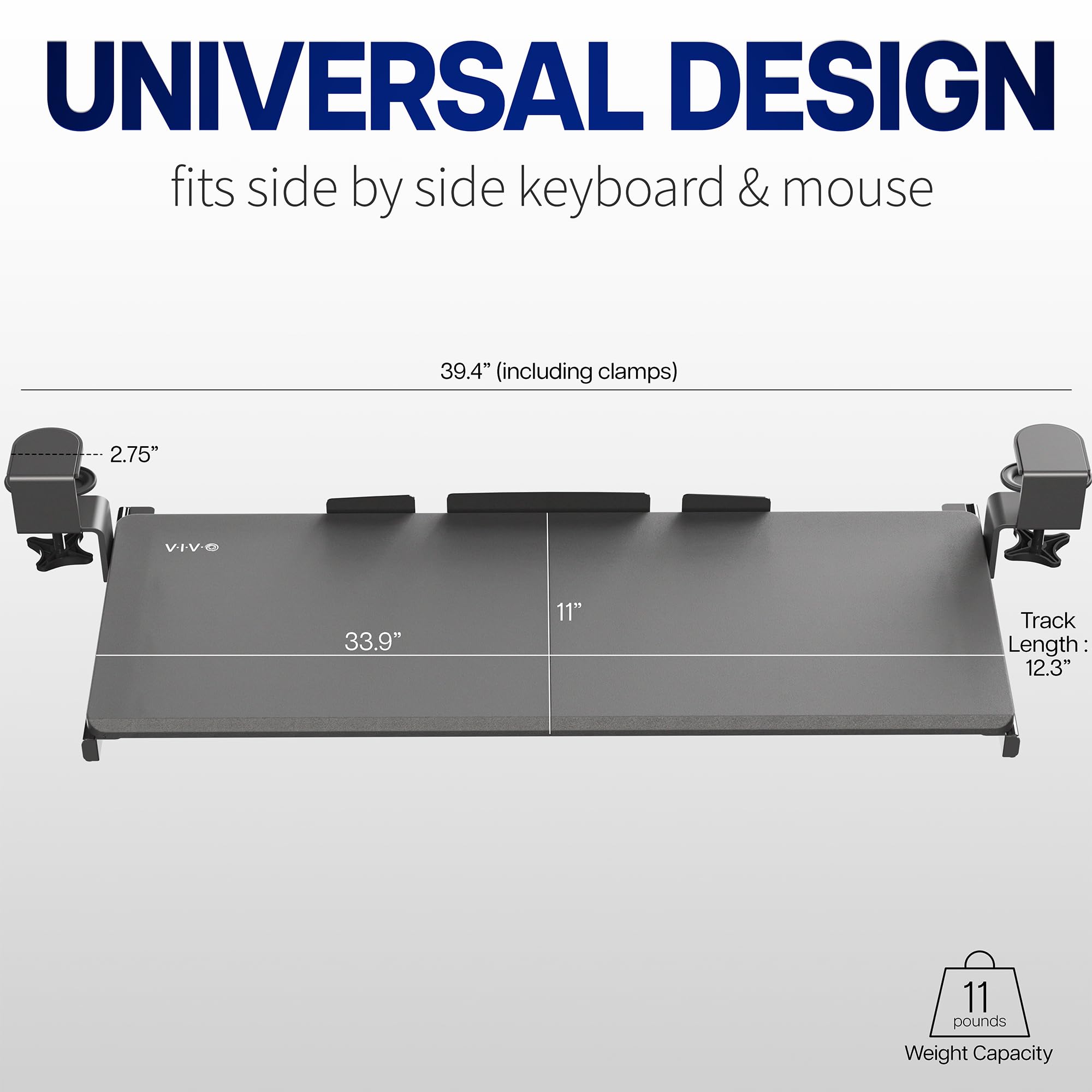 Foto 4 pulgar | Bandeja Para Teclado Vivo Mount-kb15ew Extra Larga Blanca - Venta Internacional.