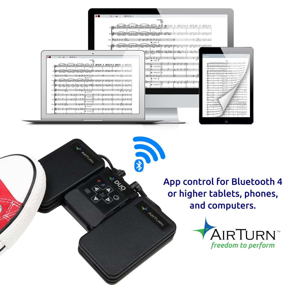 Foto 3 pulgar | Pedal Inalámbrico Bluetooth Page Turner Airturn Duo500 Silent - Venta Internacional.