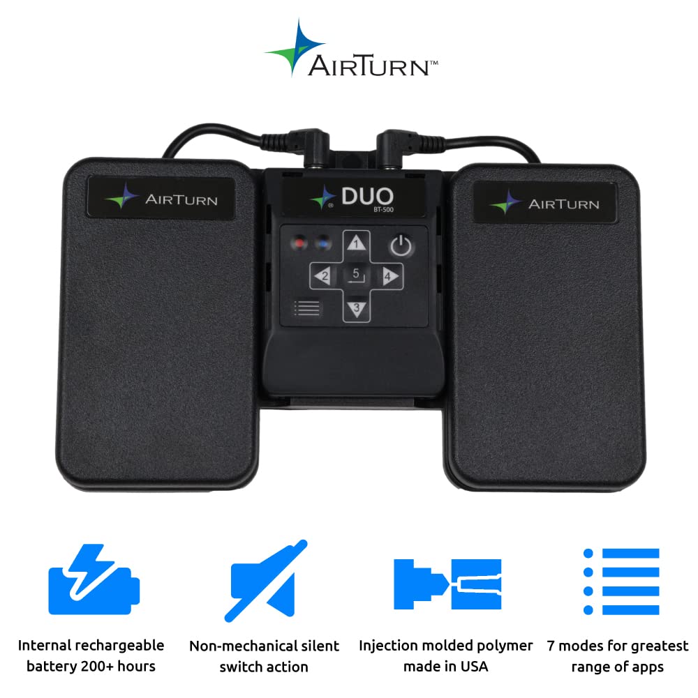 Foto 3 | Pedal Inalámbrico Bluetooth Page Turner Airturn Duo500 Silent - Venta Internacional.